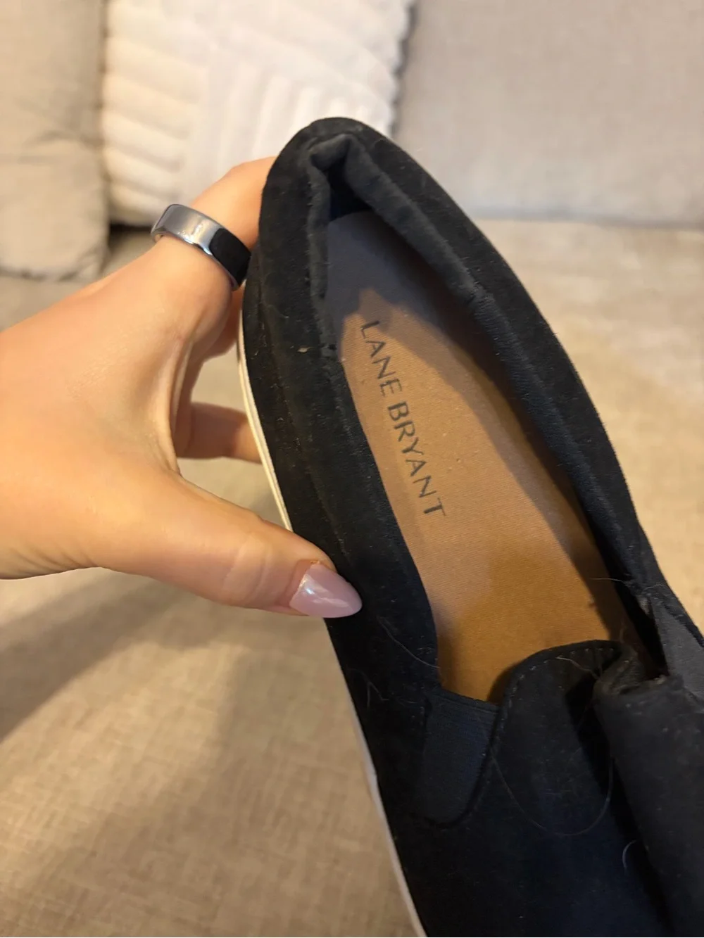 Lane Bryant Black Slip-On Platform Sneakers